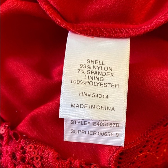 ***NWT*** BISOU BISOU RED SEQUIN OFF THE SHOULDER SHEATH DRESS - Picture 12 of 15